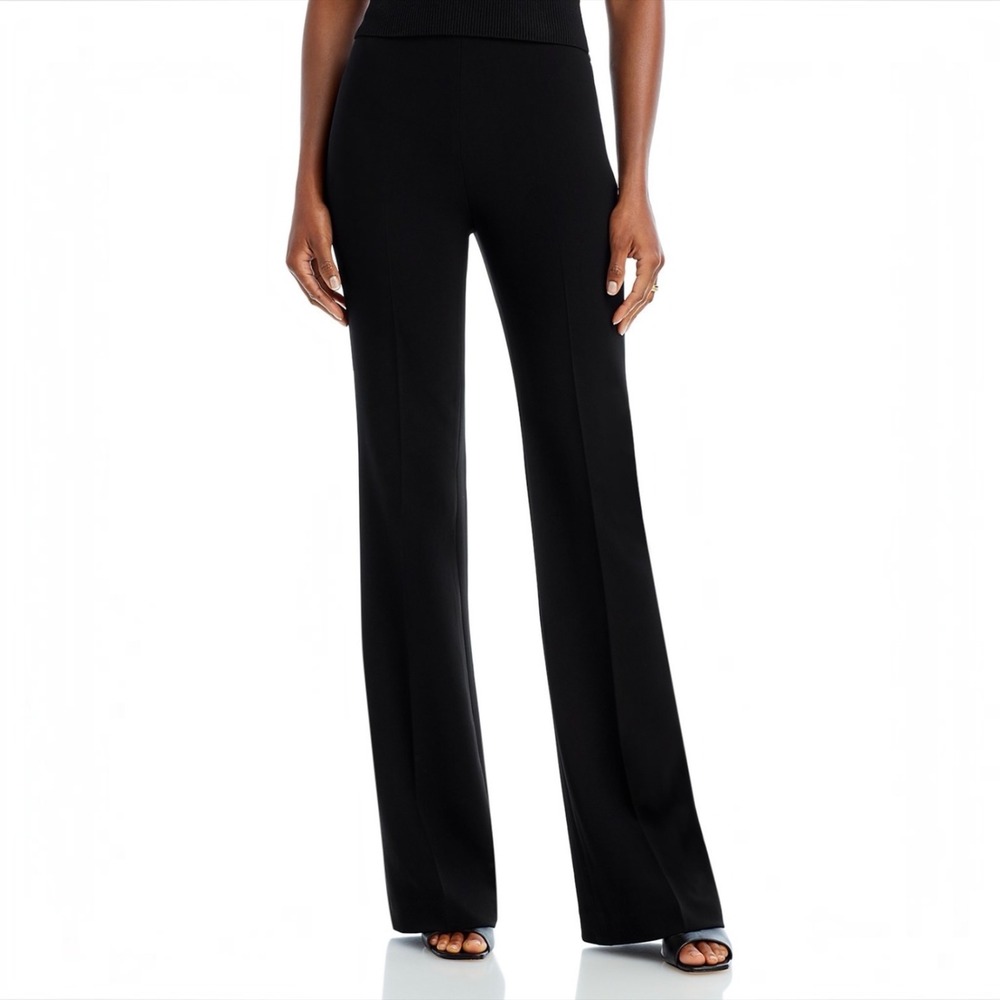 NEW THEORY Demitria Admiral Crepe Flared Pants Black Size 4 NWT